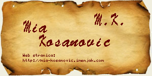 Mia Kosanović vizit kartica